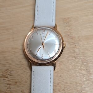Timex Gold-Tone Watch with White Strap